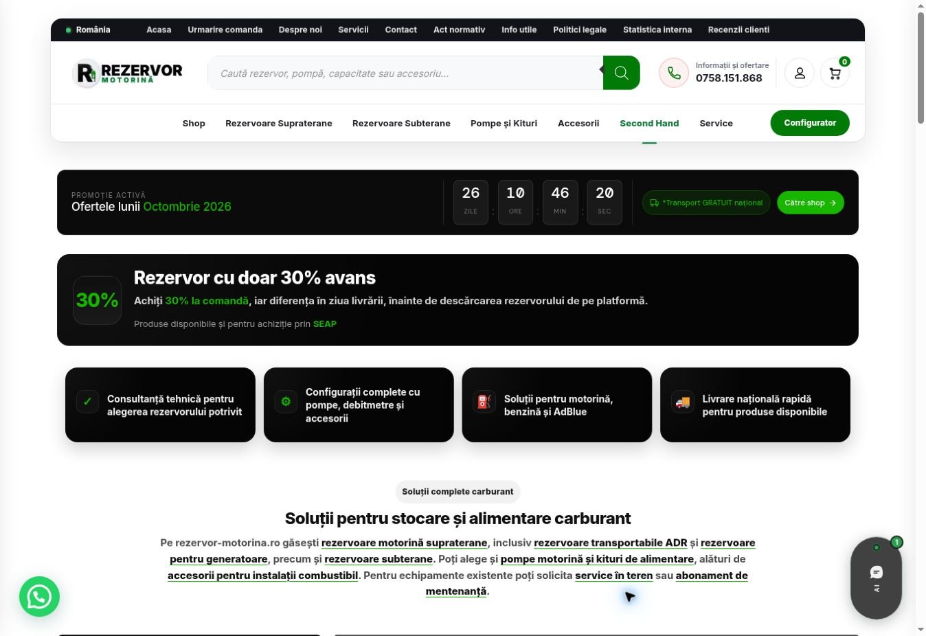 Preview Rezervor Motorină — prezentarea website-ului