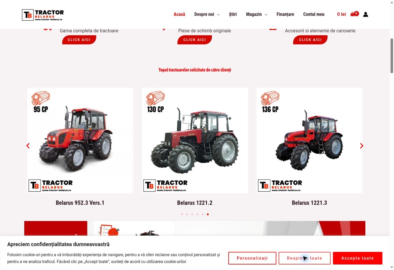Preview Tractor Belarus — prezentarea website-ului